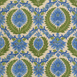 Zenobia Linen Print Canton Blue/Green by Brunschwig & Fils Fabric