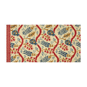 Nisiotiko Linen Print Pomegranate/Oxford Blue by Brunschwig & Fils Fabric
