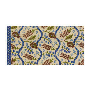 Nisiotiko Linen Print Nutmeg/Canton Blue by Brunschwig & Fils Fabric
