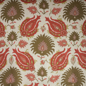 Kashmiri Linen Print Blush/Toast by Brunschwig & Fils Fabric