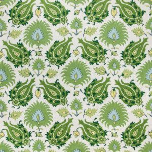 Kashmiri Linen Print Leaf/Aloe by Brunschwig & Fils Fabric