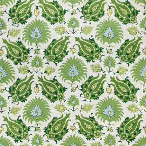 Kashmiri Linen Print Leaf/Aloe by Brunschwig & Fils Fabric