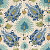 Kashmiri Linen Print Peridot/Aquamarine by Brunschwig & Fils Fabric