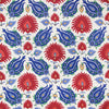 Kashmiri Linen Print Blue/Red by Brunschwig & Fils Fabric