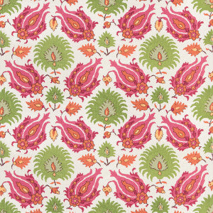 Kashmiri Linen Print Pink/Green by Brunschwig & Fils Fabric