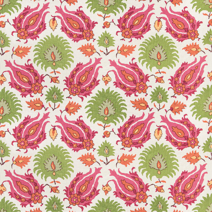 Kashmiri Linen Print Pink/Green by Brunschwig & Fils Fabric Brunschwig & Fils Fabric Kashmiri Linen Print Pink/GreenFabric GRAND BAZAAR LINEN - 100% France </p><p>Repeat: H: 26.77, V: 28.35 53.54 - Fabric Carolina -