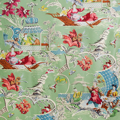 Pillement Glazed Chintz Green by Brunschwig & Fils Fabric Brunschwig & Fils Fabric Pillement Glazed Chintz GreenFabric COTTON - 100% France </p><p>Repeat: H: 54, V: 74 54 - Fabric Carolina -