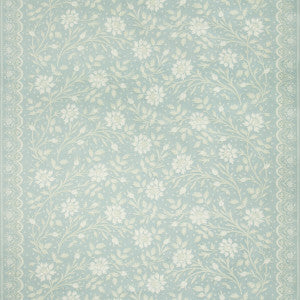 Verrieres Print On Linen Aqua by Brunschwig & Fils Fabric
