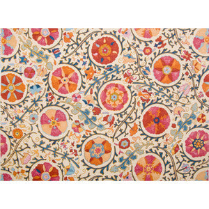 Dzhambul Cotton And Linen Print Raspberry Orange by Brunschwig & Fils Fabric