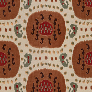 Samarkand Cotton And Linen Print Brown On Beige by Brunschwig & Fils Fabric