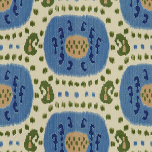 Samarkand Cotton And Linen Print Canton Blue/Green by Brunschwig & Fils Fabric