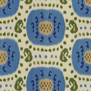 Samarkand Cotton And Linen Print Canton Blue/Green by Brunschwig & Fils Fabric