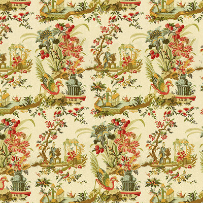 Le Lac Linen Print Teal And Melon On Cream by Brunschwig & Fils Fabric Brunschwig & Fils Fabric Le Lac Linen Print Teal And Melon On CreamFabric LINEN - 100% United States </p><p>Repeat: H: 49, V: 81 49 - Fabric Carolina -