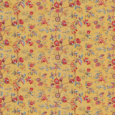 Bougainville Cotton Print Safran by Brunschwig & Fils Fabric Brunschwig & Fils Fabric Bougainville Cotton Print SafranFabric COTTON - 100% France </p><p>Repeat: H: 57.25, V: 18.75 58 - Fabric Carolina -