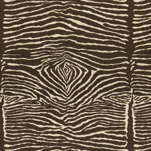 Le Zebre Linen Print Charcoal Brown And White by Brunschwig & Fils Fabric