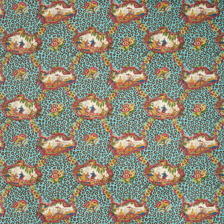 Chinese Leopard Toile Aqua/Berry by Brunschwig & Fils Fabric Brunschwig & Fils Fabric Chinese Leopard Toile Aqua/BerryFabric CEVENNES COTTON - 100% United States </p><p>Repeat: H: 17, V: 15.25 54 - Fabric Carolina -