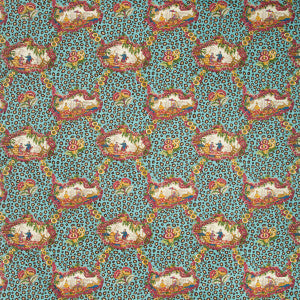 Chinese Leopard Toile Aqua/Berry by Brunschwig & Fils Fabric