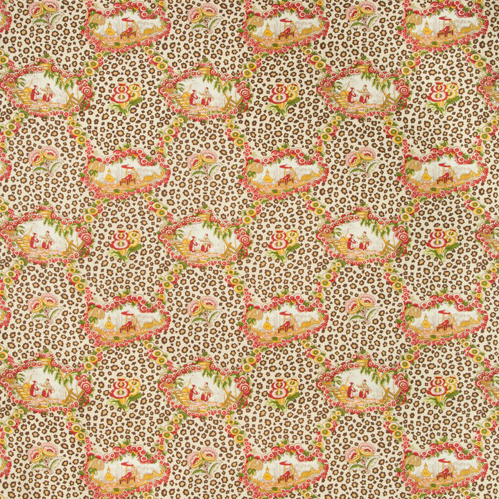 Chinese Leopard Toile Rose/Leaf by Brunschwig & Fils Fabric Brunschwig & Fils Fabric Chinese Leopard Toile Rose/LeafFabric CEVENNES COTTON - 100% United States </p><p>Repeat: H: 17, V: 15.25 54 - Fabric Carolina -
