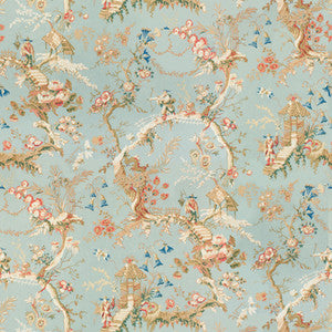Chinese Landscape Cotton Print Sky Blue by Brunschwig & Fils Fabric