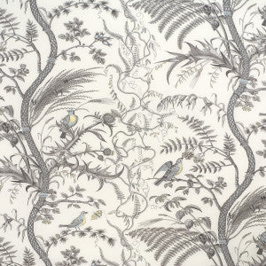 Bird And Thistle Cotton Print Gray by Brunschwig & Fils Fabric