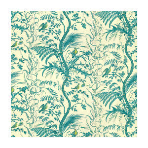 Bird And Thistle Cotton Print Aqua by Brunschwig & Fils Fabric