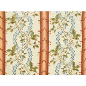 Josselin Cotton And Linen Print Rust And Blue by Brunschwig & Fils Fabric