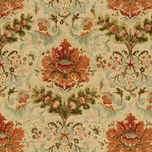 Windsor Damask Cotton & Linen Print Copper On Sand by Brunschwig & Fils Fabric