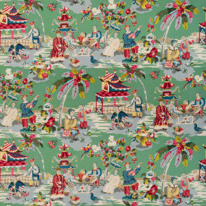 Xian Linen & Cotton Print Jade by Brunschwig & Fils Fabric