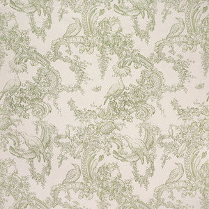 Rocaille Floral Cotton Print Moss by Brunschwig & Fils Fabric