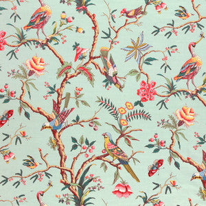 Birds Of A Feather Linen & Cotton Print C Eladon by Brunschwig & Fils Fabric