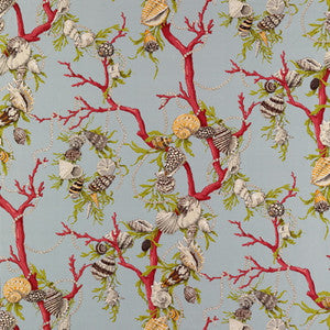 Aphrodites Treasures Linen & Cotton Print Aquamarine by Brunschwig & Fils Fabric