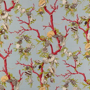 Aphrodites Treasures Linen & Cotton Print Aquamarine by Brunschwig & Fils Fabric