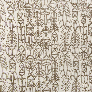 Papyrus Feathers Linen & Cotton Print Brown by Brunschwig & Fils Fabric