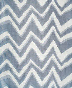 Chevron Bar Silk Warp Print Marine by Brunschwig & Fils Fabric