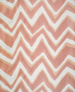 Chevron Bar Silk Warp Print Coral by Brunschwig & Fils Fabric