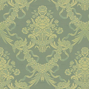 Charlieu Lampas Bleu/Ivoire by Brunschwig & Fils Fabric