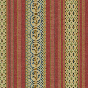 Rayure Fleurette Begonia by Brunschwig & Fils Fabric