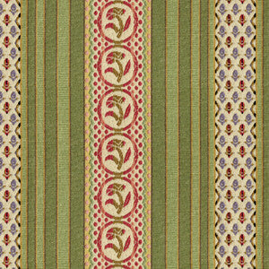 Rayure Fleurette Willow by Brunschwig & Fils Fabric