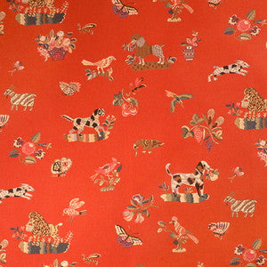 Animalitos Woven Tapestry Tomato by Brunschwig & Fils Fabric