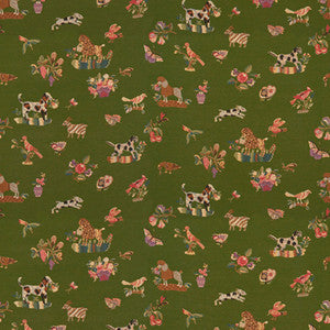 Animalitos Woven Tapestry Patio Green by Brunschwig & Fils Fabric