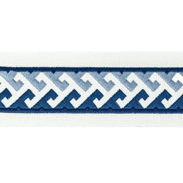 Burgess Tape 1 Ocean by Stout Trim Stout Trim Burgess Tape 1 OceanTrim STITCHED UP TRIM 100%COT %BEMB INDIA </p><p>Repeat: H: 0.750, V: 0.750 2.5 in - Fabric Carolina -