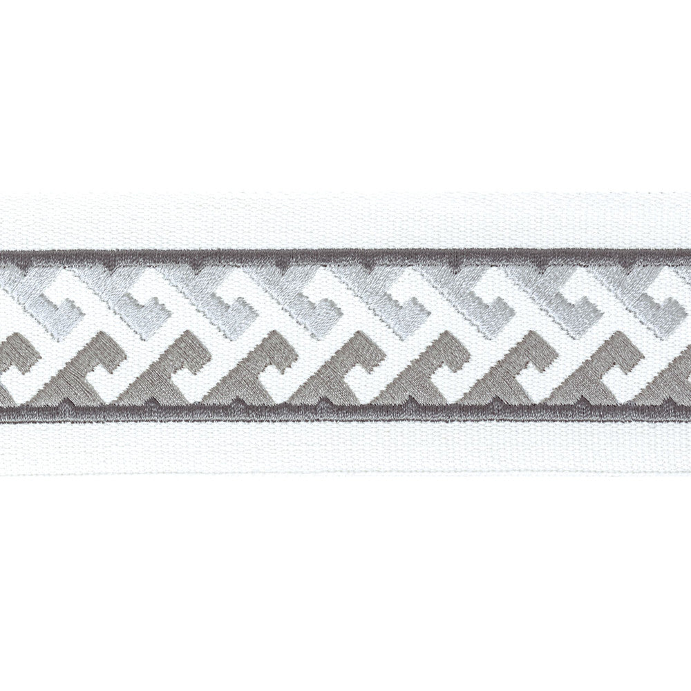Burgess Tape 4 Pewter by Stout Designer Trim STITCHED UP TRIM 100%COT %BEMB INDIA MARTINDALE WEAR TEST (18 000 CIRCULAR RUBS) Horizontal: 0.750 and Vertical: 0.750 2.5 in - Swanky Fabrics -