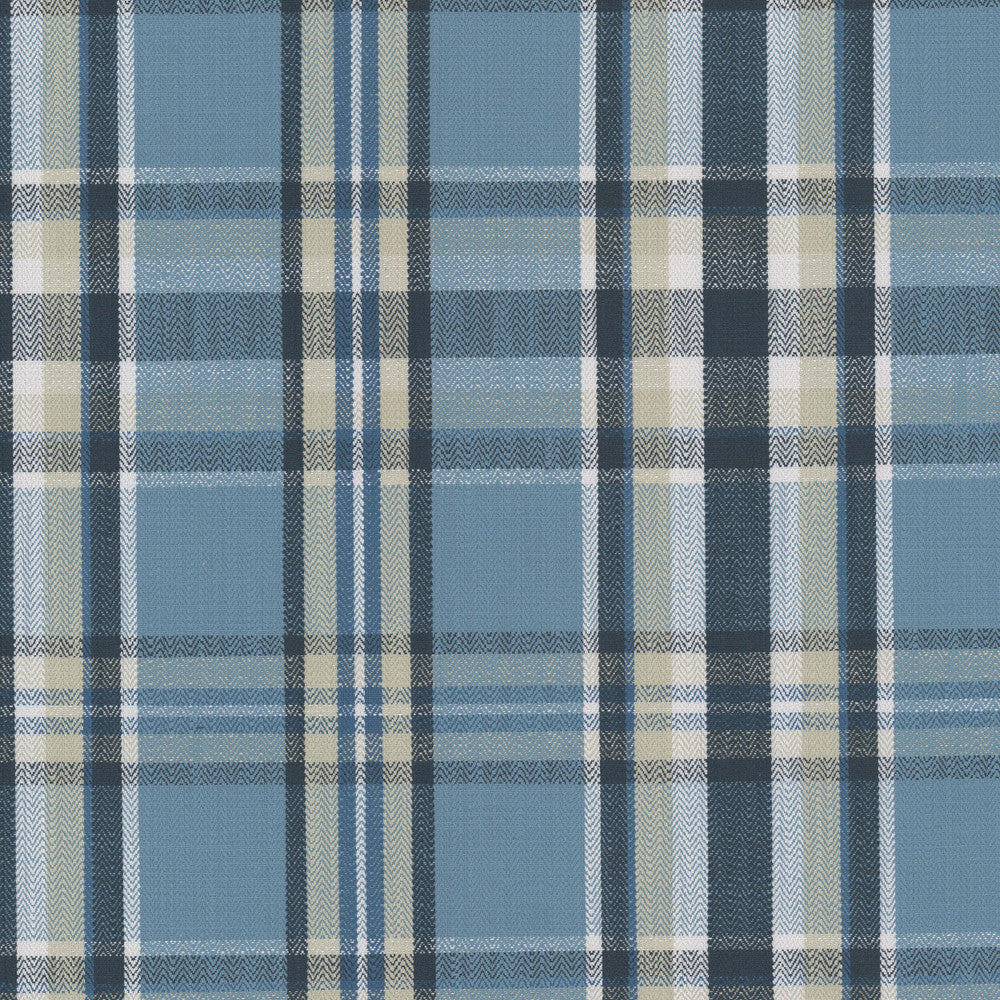 Butler 1 Sky by Stout Fabric Stout Fabric Butler 1 SkyFabric RAINBOW LIBRARY CADET/INDIGO 100%POL INDIA </p><p>Repeat: H: 13.750, V: 14.000 55 in - Fabric Carolina -