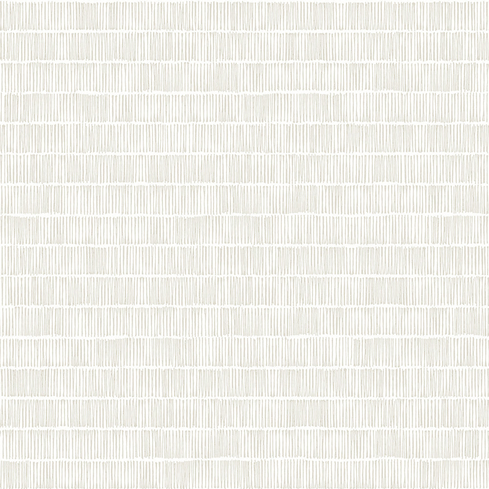 Horizontal Hash Marks White & Cream Wallpaper by Inspired by Color Beige & Neutrals Covers about 56.4 square feet 20.5-in by 33-ft long roll Prepasted 20.5 - Fabric Carolina -