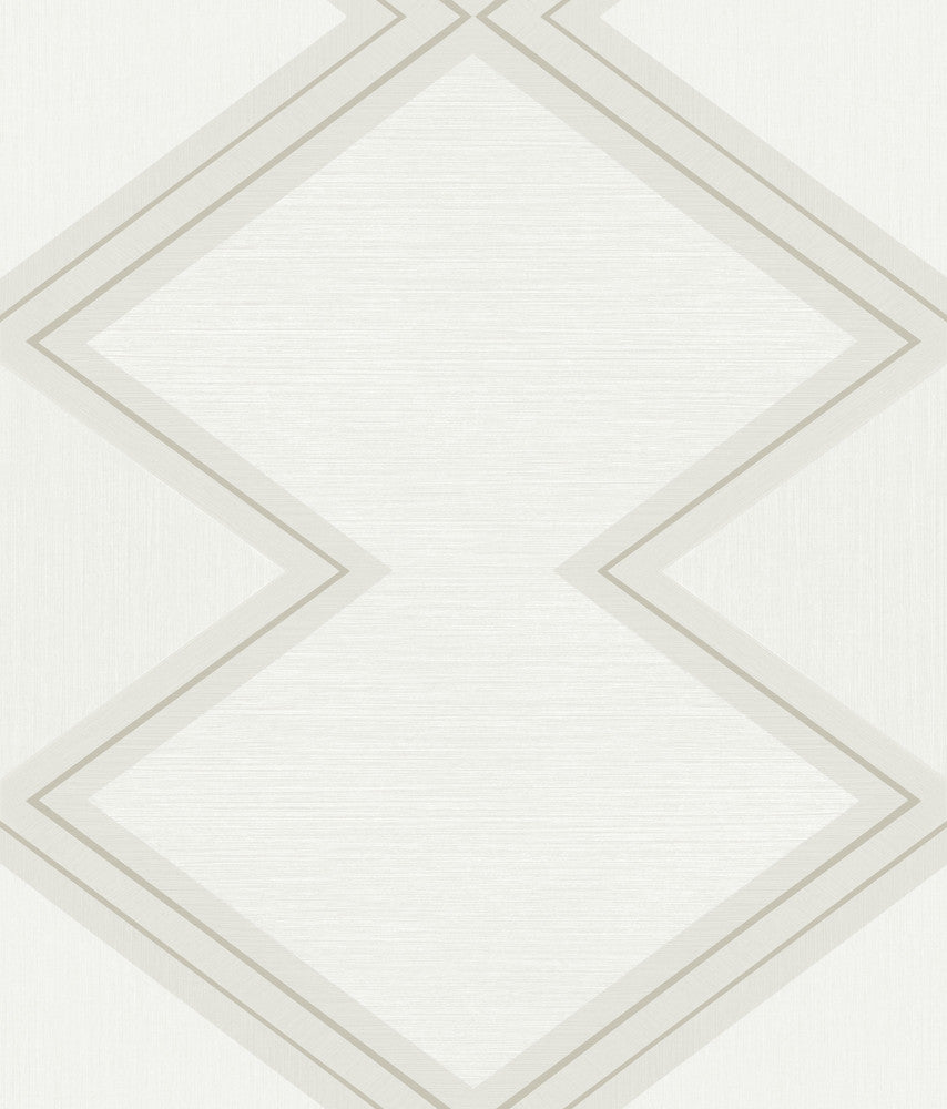 Diamond Twist White & Cream Wallpaper by Inspired by Color Black & White Resource Library Covers about 56.4 square feet 20.5-in by 33-ft long roll Prepasted 24 - Fabric Carolina -