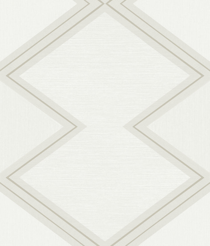 Diamond Twist White & Cream Wallpaper by Inspired by Color Black & White Resource Library Covers about 56.4 square feet 20.5-in by 33-ft long roll Prepasted 24 - Fabric Carolina -