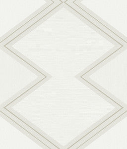 Diamond Twist White & Cream Wallpaper by Inspired by Color