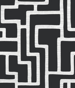 Graphic Polyomino Black & White Wallpaper by Inspired by Color
