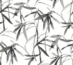 Bamboo Ink Black & White Wallpaper by Inspired by Color