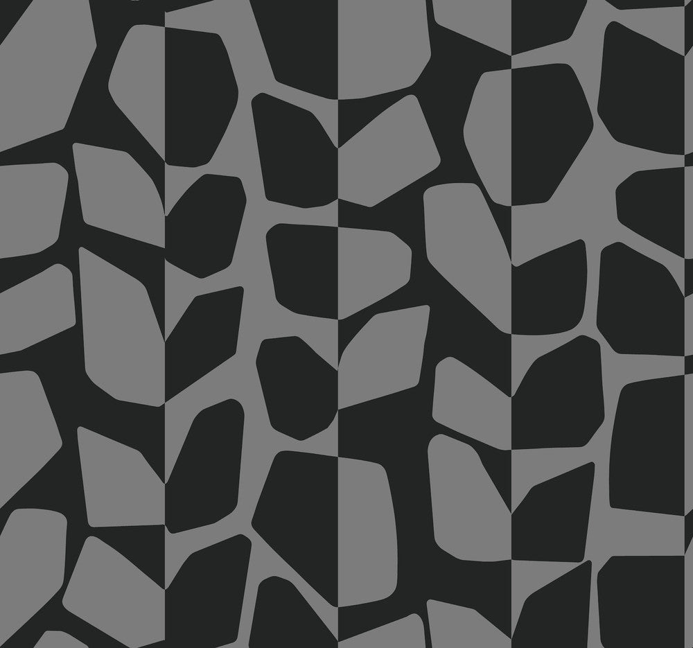 Primitive Vines Black Metallic Wallpaper by Inspired by Color Black & White, III Covers about 60.8 square feet 27-in by 27-ft long roll Unpasted 25.25 - Fabric Carolina -